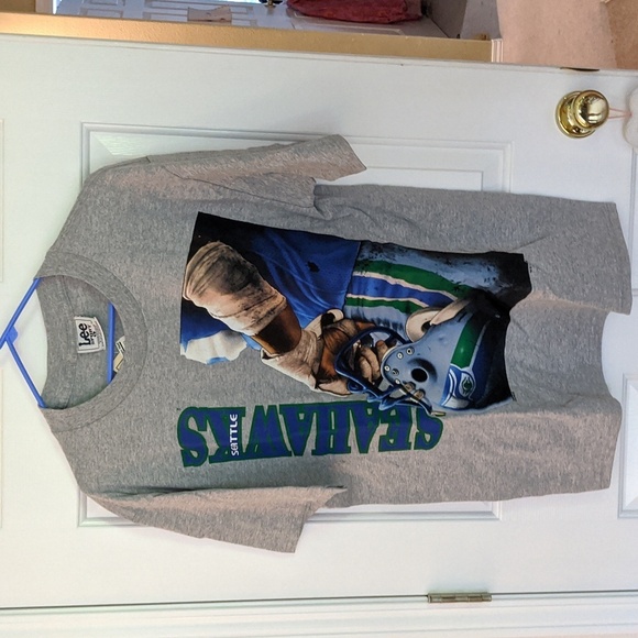 Seattle Seahawks VTG 90s Mens L NWT t-shirt Gray Football Team short sleeve - Picture 1 of 4